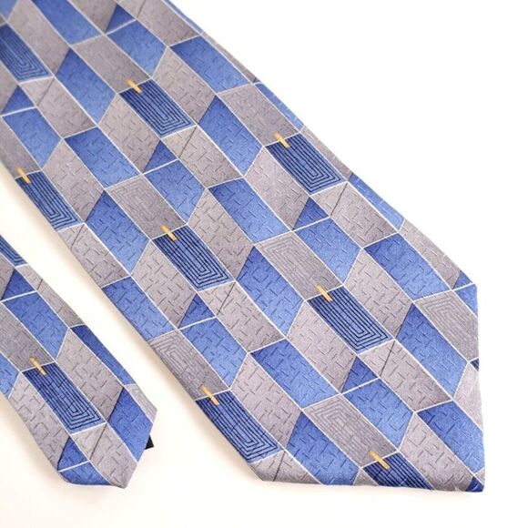 Arrow Jacquard‎ Print Gray Glue Geometric Silk Tie - Picture 1 of 5